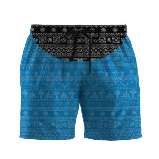 Gearhumans 3D S.T The Original Series 1966 1969 Blue Ugly Christmas Custom Men Short