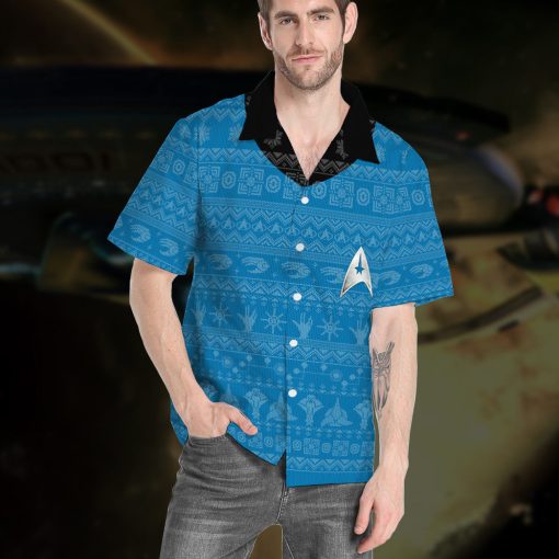 Gearhumans 3D S.T The Original Series 1966 1969 Blue Ugly Christmas Custom Hawaii Shirt 13 Gearhumans 3D S.T The Original Series 1966 1969 Blue Ugly Christmas Custom Hawaii Shirt - Image 13