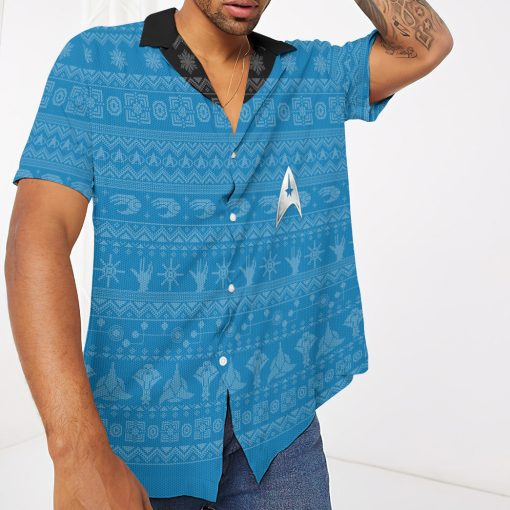 Gearhumans 3D S.T The Original Series 1966 1969 Blue Ugly Christmas Custom Hawaii Shirt 7 Gearhumans 3D S.T The Original Series 1966 1969 Blue Ugly Christmas Custom Hawaii Shirt - Image 7