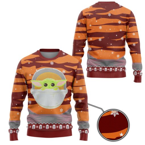 Gearhumans 3D SW Baby Yoda Ugly Christmas Edition Custom Ugly Sweater - Image 2