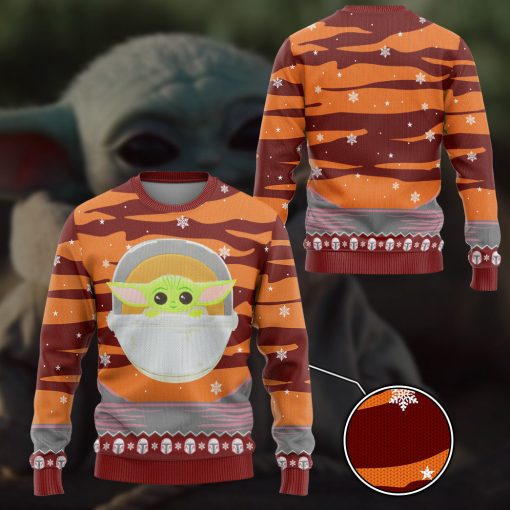 Gearhumans 3D SW Baby Yoda Ugly Christmas Edition Custom Ugly Sweater - Image 3
