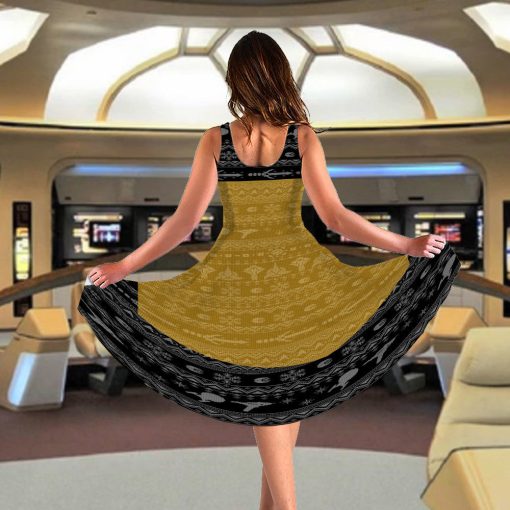 Gearhumans 3D S.T The Next Generation 1987 Yellow Ugly Christmas Custom Women Dress - Image 5