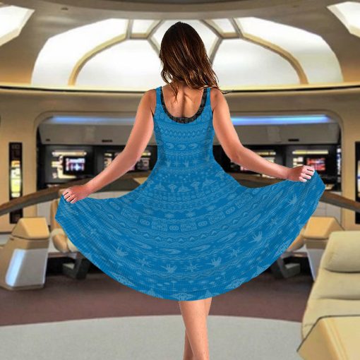 Gearhumans 3D S.T The Original Series 1966 1969 Blue Ugly Christmas Custom Women Dress - Image 4