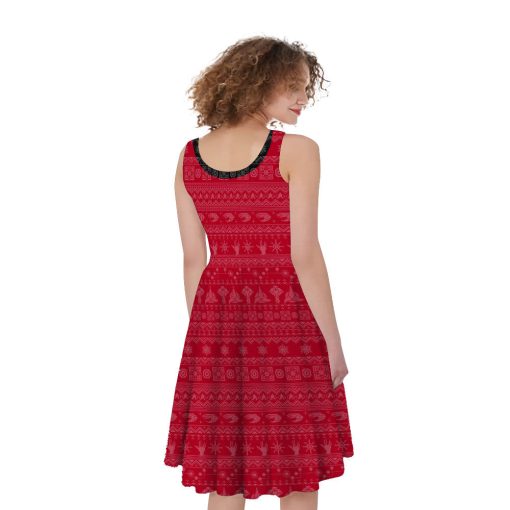 Gearhumans 3D S.T The Original Series 1966 1969 Red Ugly Christmas Custom Women Dress 2 Gearhumans 3D S.T The Original Series 1966 1969 Red Ugly Christmas Custom Women Dress - Image 2