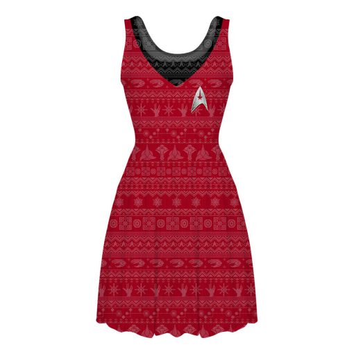 Gearhumans 3D S.T The Original Series 1966 1969 Red Ugly Christmas Custom Women Dress 1 Gearhumans 3D S.T The Original Series 1966 1969 Red Ugly Christmas Custom Women Dress