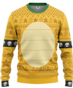 Gearhumans 3D Bowser Ugly Christmas Cosplay Custom Ugly Long sleeve