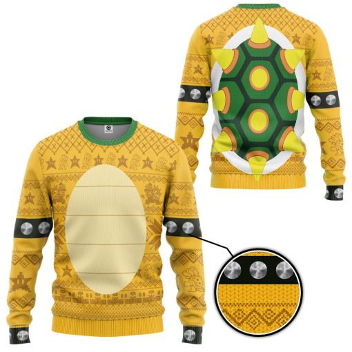 Gearhumans 3D Bowser Ugly Christmas Cosplay Custom Ugly Long sleeve - Image 2
