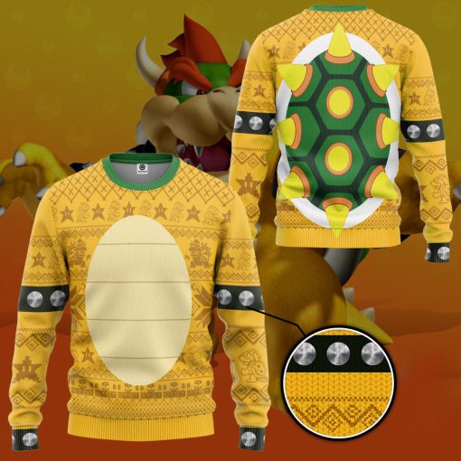 Gearhumans 3D Bowser Ugly Christmas Cosplay Custom Ugly Long sleeve - Image 4