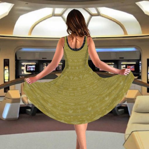 Gearhumans 3D S.T The Original Series 1966 1969 Yellow Ugly Christmas Custom Women Dress - Image 4