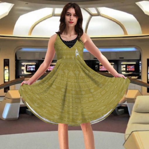 Gearhumans 3D S.T The Original Series 1966 1969 Yellow Ugly Christmas Custom Women Dress - Image 5