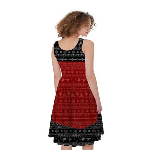 Gearhumans 3D S.T The Next Generation 1987 Red Ugly Christmas Custom Women Dress - Image 2