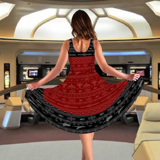 Gearhumans 3D S.T The Next Generation 1987 Red Ugly Christmas Custom Women Dress - Image 5