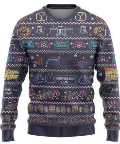 Gearhumans 3D Back To The Future Christmas Edition Custom Ugly Long sleeve