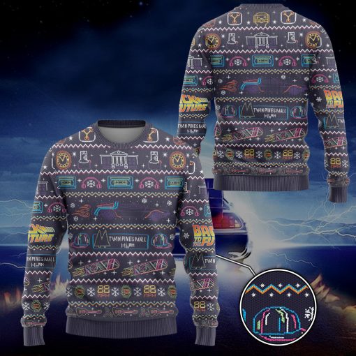 Gearhumans 3D Back To The Future Christmas Edition Custom Ugly Long sleeve 4 Gearhumans 3D Back To The Future Christmas Edition Custom Ugly Long sleeve - Image 3