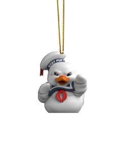 Gearhumans 3D Ghostbusters Stay Puft Marshmallow Duck Custom Christmas Ornament