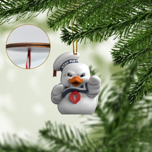 Gearhumans 3D Ghostbusters Stay Puft Marshmallow Duck Custom Christmas Ornament 2 Gearhumans 3D Ghostbusters Stay Puft Marshmallow Duck Custom Christmas Ornament - Image 2