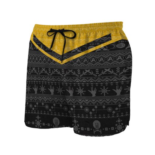 Gearhumans 3D S.T Picard 2020 Yellow Ugly Christmas Custom Men Short 2 Gearhumans 3D S.T Picard 2020 Yellow Ugly Christmas Custom Men Short - Image 2