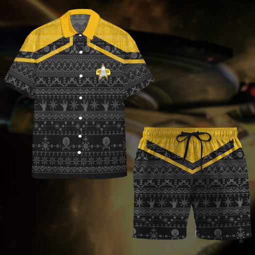Gearhumans 3D S.T Picard 2020 Yellow Ugly Christmas Custom Men Short 5 Gearhumans 3D S.T Picard 2020 Yellow Ugly Christmas Custom Men Short - Image 5