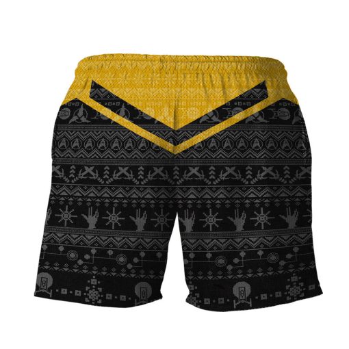 Gearhumans 3D S.T Picard 2020 Yellow Ugly Christmas Custom Men Short 3 Gearhumans 3D S.T Picard 2020 Yellow Ugly Christmas Custom Men Short - Image 3