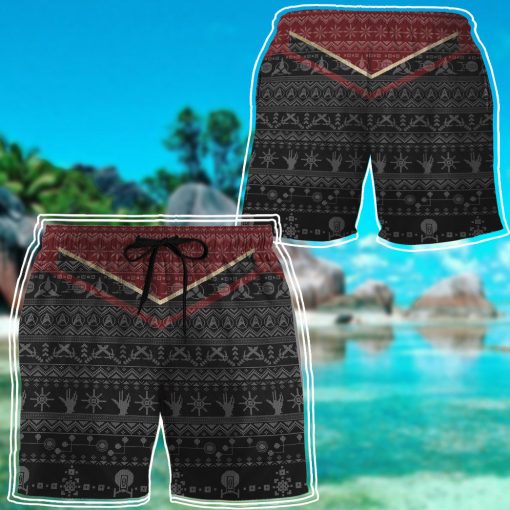 Gearhumans 3D S.T Picard 2020 Red Ugly Christmas Custom Men Short 6 Gearhumans 3D S.T Picard 2020 Red Ugly Christmas Custom Men Short - Image 6