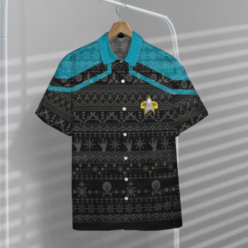Gearhumans 3D S.T Picard 2020 Blue Ugly Christmas Custom Hawaii Shirt 9 Gearhumans 3D S.T Picard 2020 Blue Ugly Christmas Custom Hawaii Shirt - Image 9
