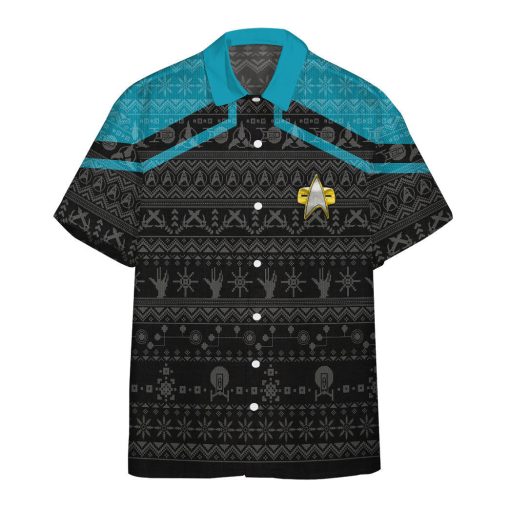 Gearhumans 3D S.T Picard 2020 Blue Ugly Christmas Custom Hawaii Shirt 1 Gearhumans 3D S.T Picard 2020 Blue Ugly Christmas Custom Hawaii Shirt