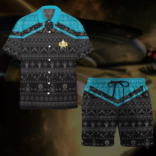 Gearhumans 3D S.T Picard 2020 Blue Ugly Christmas Custom Hawaii Shirt 8 Gearhumans 3D S.T Picard 2020 Blue Ugly Christmas Custom Hawaii Shirt - Image 8