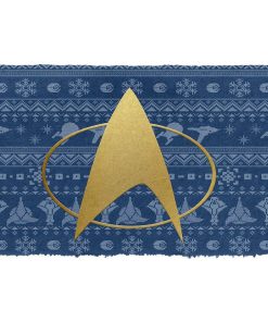 Gearhumans 3D S.T The Next Generation 1987 Blue Ugly Christmas Custom Doormat