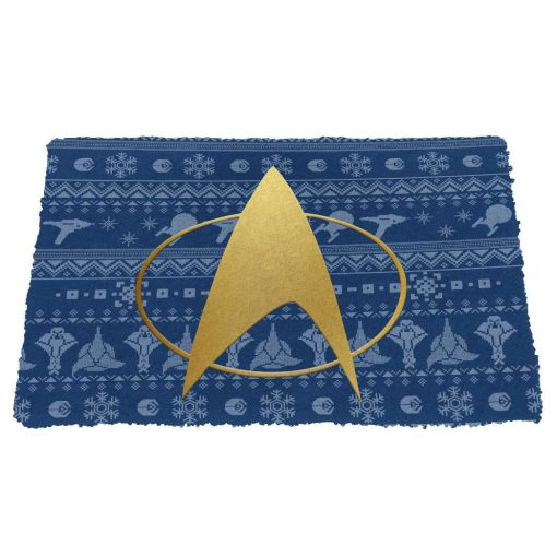 Gearhumans 3D S.T The Next Generation 1987 Blue Ugly Christmas Custom Doormat - Image 2