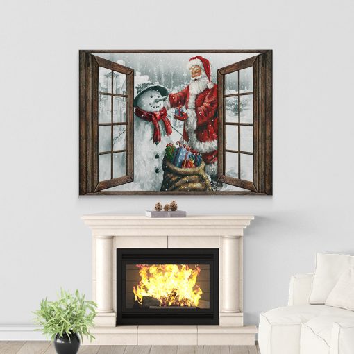 Gearhumans 3D Joyful Santa and Snowman Christmas Custom Canvas 5 Gearhumans 3D Joyful Santa and Snowman Christmas Custom Canvas - Image 5