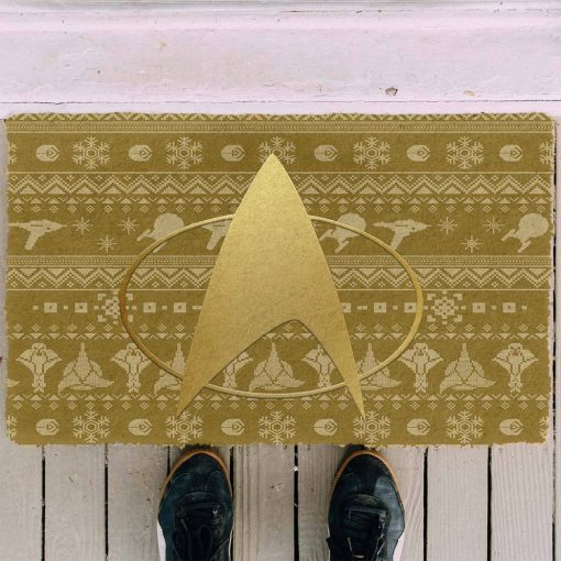 Gearhumans 3D S.T The Next Generation 1987 Yellow Ugly Christmas Custom Doormat 5 Gearhumans 3D S.T The Next Generation 1987 Yellow Ugly Christmas Custom Doormat - Image 4