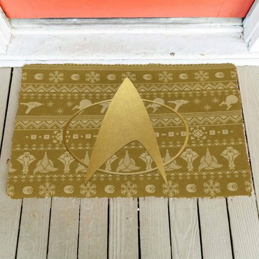 Gearhumans 3D S.T The Next Generation 1987 Yellow Ugly Christmas Custom Doormat 4 Gearhumans 3D S.T The Next Generation 1987 Yellow Ugly Christmas Custom Doormat - Image 3