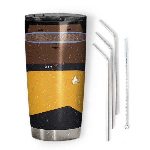 Gearhumans 3D S.T Geordi La Forge Ugly Christmas Edition Custom Tumbler - Image 3