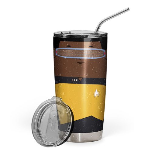 Gearhumans 3D S.T Geordi La Forge Ugly Christmas Edition Custom Tumbler - Image 5
