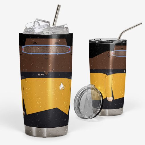 Gearhumans 3D S.T Geordi La Forge Ugly Christmas Edition Custom Tumbler - Image 2