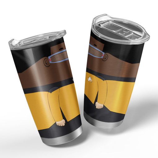 Gearhumans 3D S.T Geordi La Forge Ugly Christmas Edition Custom Tumbler - Image 4