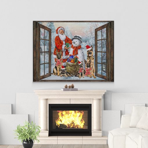 Gearhumans 3D Santa And German Shepherd Dog Custom Christmas Ornament - Image 2