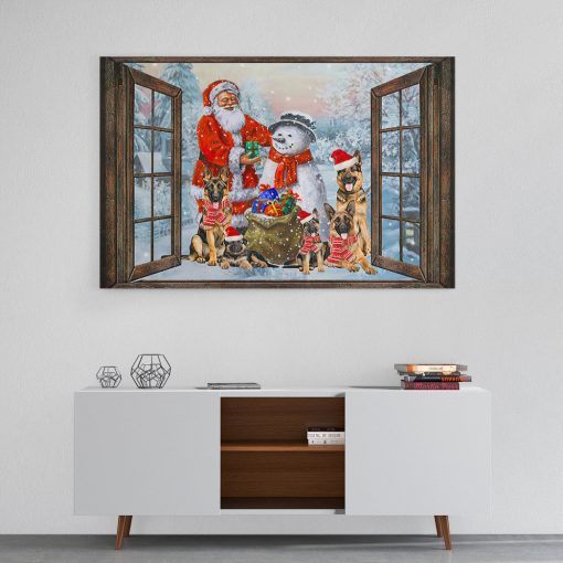 Gearhumans 3D Santa And German Shepherd Dog Custom Christmas Ornament - Image 3