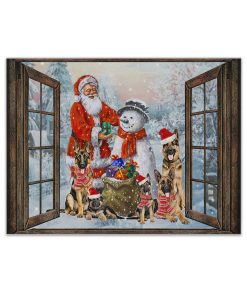 Gearhumans 3D Santa And German Shepherd Dog Custom Christmas Ornament