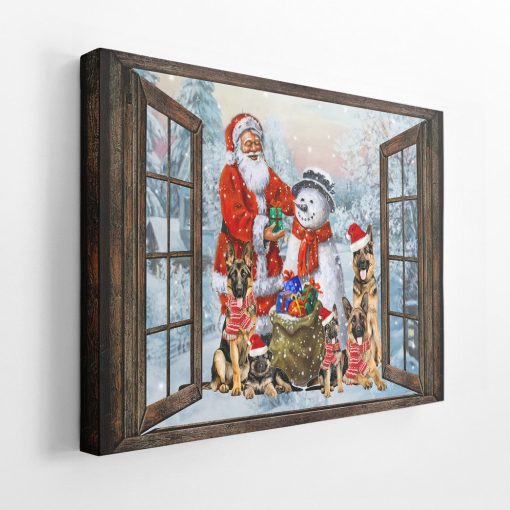 Gearhumans 3D Santa And German Shepherd Dog Custom Christmas Ornament - Image 5