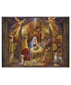 Gearhumans 3D Nativity Of Jesus Christmas Custom Canvas