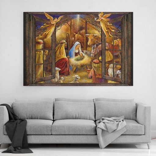 Gearhumans 3D Nativity Of Jesus Christmas Custom Canvas - Image 4