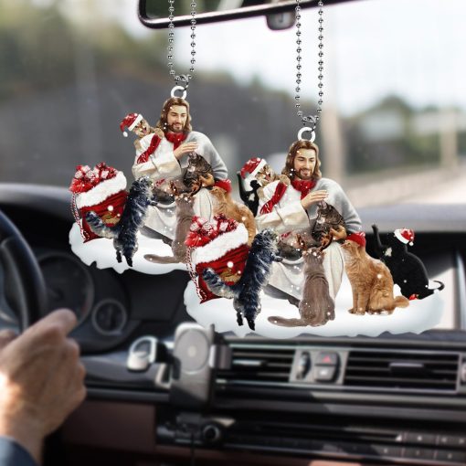 Gearhumans 3D Jesus And Cats Christmas Custom Ornament - Image 2
