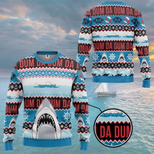 Gearhumans 3D DA DUM Ugly Christmas Custom Ugly Long sleeve - Image 2