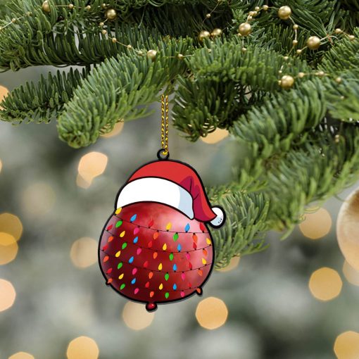 Gearhumans 3D Christmas Santa Hat Pomegranate Fruit Christmas Custom Ornament 3 Gearhumans 3D Christmas Santa Hat Pomegranate Fruit Christmas Custom Ornament - Image 3