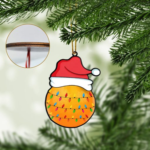 Gearhumans 3D Christmas Santa Hat Orange Fruit Christmas Custom Ornament 2 Gearhumans 3D Christmas Santa Hat Orange Fruit Christmas Custom Ornament - Image 2