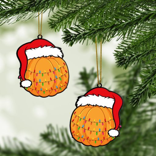 Gearhumans 3D Christmas Santa Hat Pumpkin Fruit Christmas Custom Ornament 2 Gearhumans 3D Christmas Santa Hat Pumpkin Fruit Christmas Custom Ornament - Image 2
