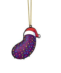 Gearhumans 3D Christmas Santa Hat Eggplant Fruit Christmas Custom Ornament