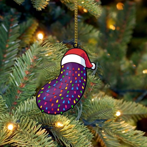 Gearhumans 3D Christmas Santa Hat Eggplant Fruit Christmas Custom Ornament 4 Gearhumans 3D Christmas Santa Hat Eggplant Fruit Christmas Custom Ornament - Image 4