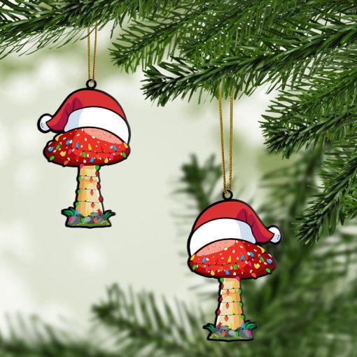 Gearhumans 3D Fruit Christmas Santa Hat Mushroom Christmas Custom Ornament - Image 3
